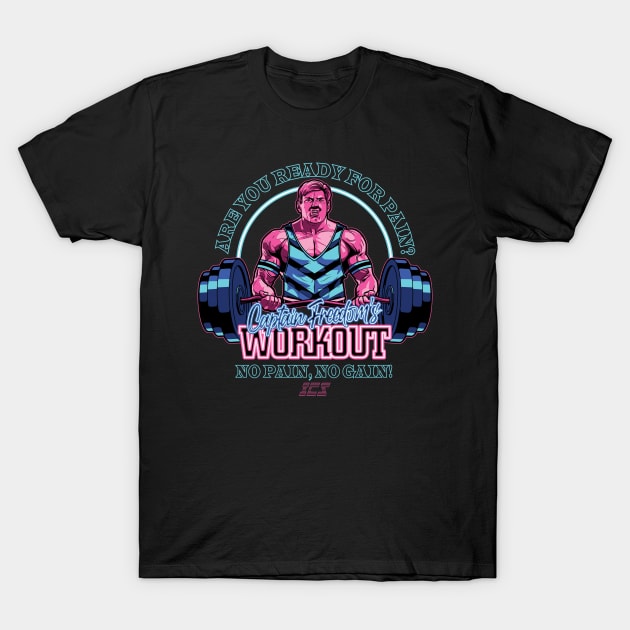 Captain Freedom's Workout T-Shirt by boltfromtheblue